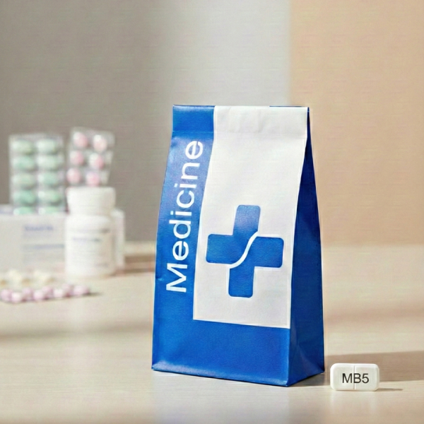 MB5 large white pharmacy paper bag 150x100x310mm by Prameera Pvt. Ltd.